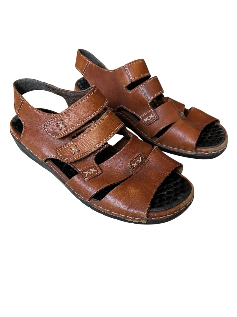 Rieker Women's Brown Leather Slingback Sandals Size EU 37